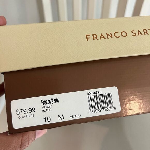 Franco Sarto Women's Meggie Black Heeled Strappy Sandals Sz. 10 M Leather Upper - Picture 11 of 12